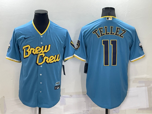 Men/Women/Youth Milwaukee Brewers Rowdy Tellez #11 baseball Jerseys