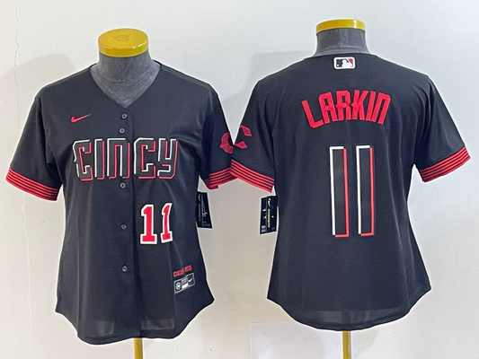 Women's Cincinnati reds Barry Larkin NO.11 baseball Jerseys