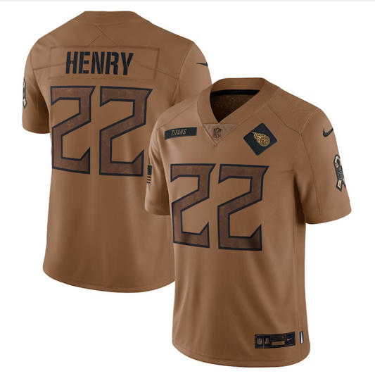 men/women/kids #22 Tennessee Titans Derrick Henry 2023 Salute To Service Jersey mySite