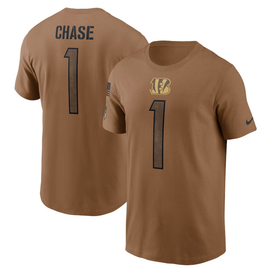 men/women/kids Men's Cincinnati Bengals Ja'Marr Chase #1 2023 Salute To Service T-Shirt mySite