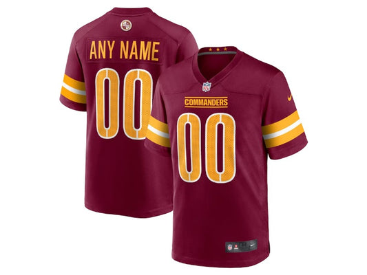 Adult Washington Commanders number and name custom Football Jerseys mySite