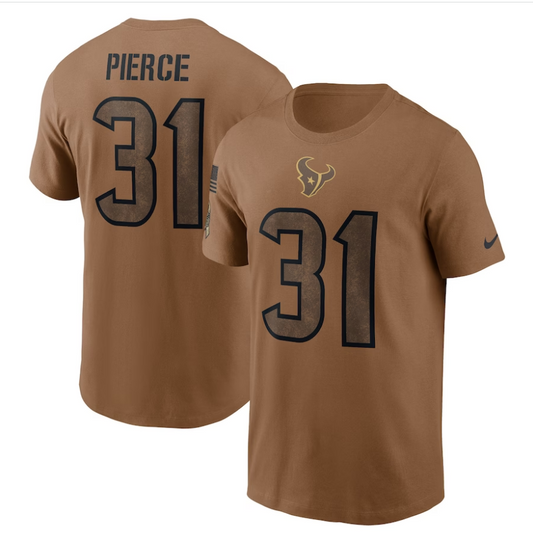 men/women/kids Houston Texans Dameon Pierce #31 2023 Salute To Service T-Shirt mySite
