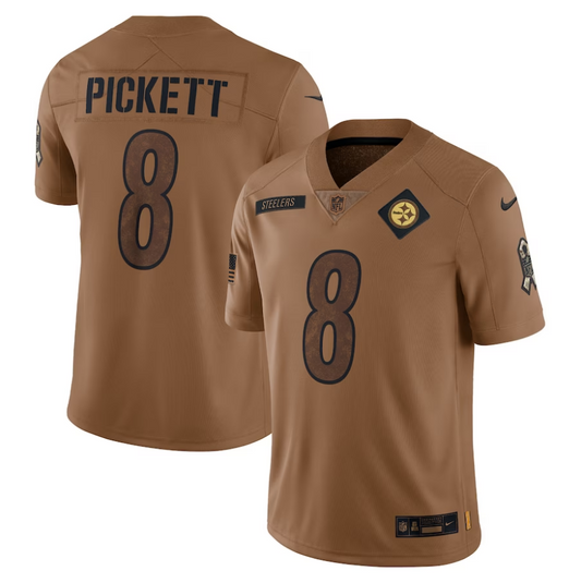 men/women/kids #8 Pittsburgh Steelers Kenny Pickett 2023 Salute To Service Jersey mySite