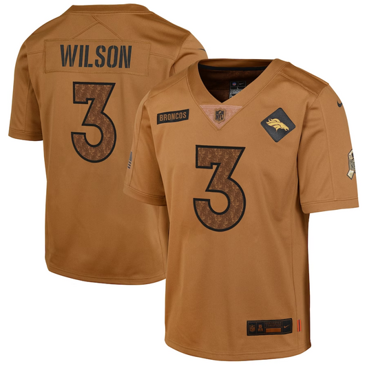 Youth #3  Denver Broncos Russell Wilson 2023 Salute To ServiceJersey mySite