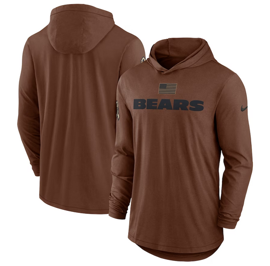 men/women/kids Chicago Bears 2023 Salute To Service Lightweight Long Sleeve Hoodie T-Shirt mySite