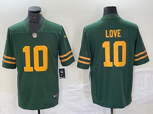 men/women/kids Green Bay Packers Jordan Love NO.10 Football Jerseys