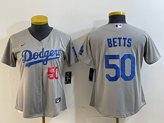 Women's Los Angeles Dodgers Mookie Betts NO.50 baseball Jerseys
