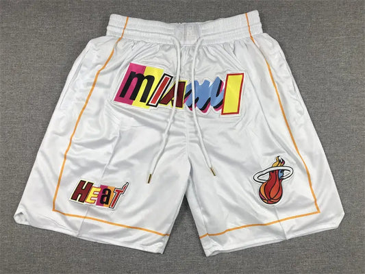 Miami Heat White Basketball Shorts mySite