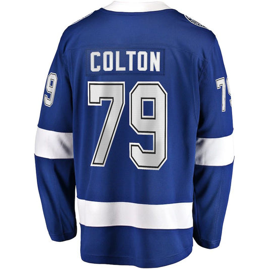 TB.Lightning #79 Ross Colton Fanatics Branded Home Breakaway Player Jersey Blue Stitched American Hockey Jerseys mySite