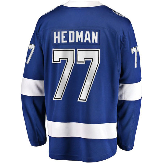 TB.Lightning #77 Victor Hedman Fanatics Branded Home 2022 Stanley Cup Final Breakaway Player Jersey  Blue Stitched American Hockey Jerseys mySite