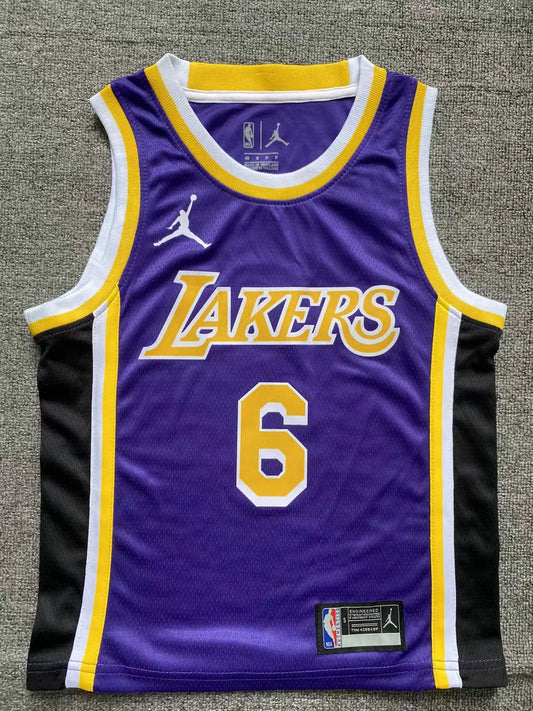 Kids Los Angeles Lakers James NO.6 purple Basketball Jersey jerseyworlds